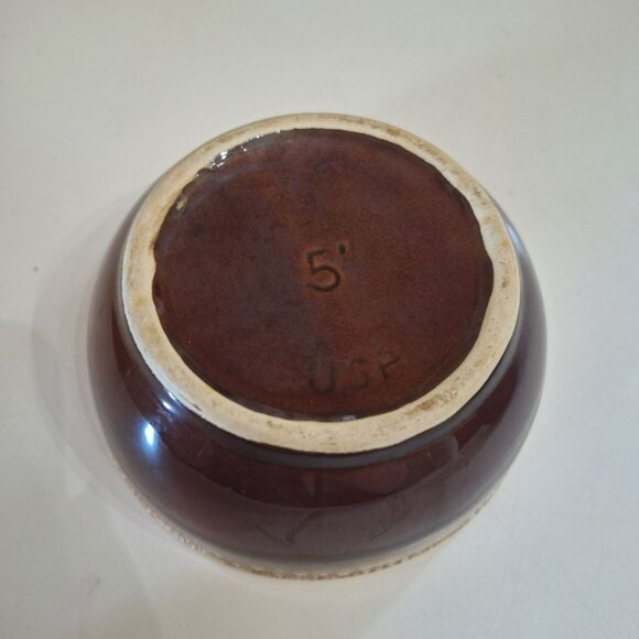 Hull Small Bowl 5 Inch Brown Drip Glaze Vintage USA Pottery Dessert Ice Cream - Picture 5 of 6